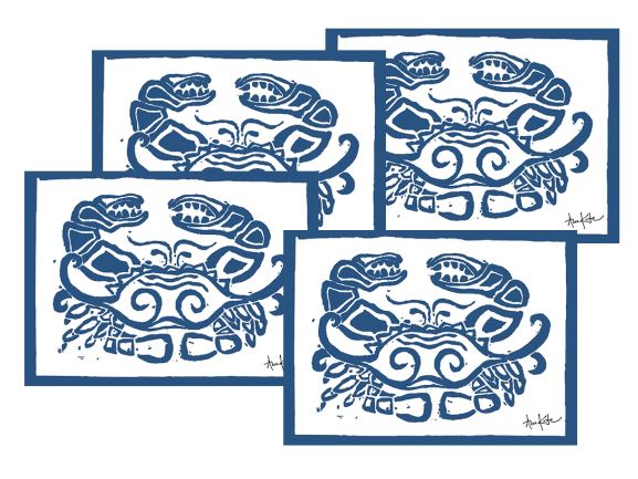 Blue Crab Outdoor Placemats Set of 4